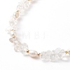 Natural Quartz Crystal Chips & Pearl Beaded Necklace NJEW-JN04008-02-5