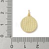 Brass Pave Natural Shell Flat Round with Letter Charms KK-Z115-13G-A-3