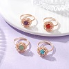 4Pcs 4 Styles Gemstone Finger Rings RJEW-TA00235-01-1