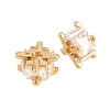 Brass Clear Cubic Zirconia Beads KK-B186-21A-G-2