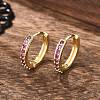 Brass Micro Pave Cubic Zirconia Huggie Hoop Earrings EJEW-L231-41G-4
