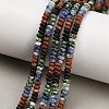 Gradient Color Natural Green Spot Jasper & Blue Spot Jasper & Golden Sheen Obsidian & Synthetic Goldstone Beads Strands GG-CBA1E0E-01A-1