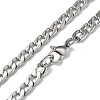 201 Stainless Steel Cuban Link Chain Necklace NJEW-G112-02P-3