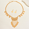Vintage Ethnic Style Alloy & Iron Moon Tassel Long Necklaces & Earrings Sets for Women OS1722-2