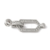 Brass Pave Clear Cubic Zirconia Fold Over Clasps KK-M320-26P-1