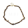 Natural Tiger Eye Chip Beaded Necklace NJEW-JN04616-08-4