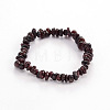 Chips Natural Garnet Beaded Stretch Bracelets BJEW-JB01826-09-6