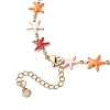 Ocean 304 Stainless Steel Colorful Enamel Starfish Fish Turtle Link Chain Necklaces for Women NJEW-JN05806-6