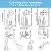 6Pcs 3 Style 925 Sterling Silver Pendant Bails STER-SC0001-17-2