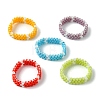 Glass Seed Beads Stretch Rings for Women RJEW-JR00722-1