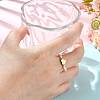 Natural Freshwater Pearl & 304 Stainless Steel Bead Finger Rings RJEW-FS00001-14-5