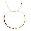 Glass Seed Beads Braided Bead Bracelets TY7987-2-1