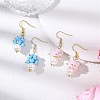 2 Pairs Round ABS Plastic Imitation Pearl Dangle Earrings EJEW-JE06757-1