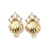 Brass Cubic Zirconia Stud Earrings Finding KK-Q048-15G-1