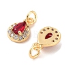 Brass Micro Pave Cubic Zirconia Charms KK-B102-01G-01-2