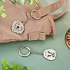 2Pcs 2 Styles 201 Stainless Steel Keychains KEYC-TAD0001-15D-5