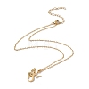 Initial Letter with Butterfly Pendant Necklace NJEW-C026-01G-S-2