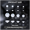 160Pcs 8 Styles Cubic Zirconia Pointed Back Pendants ZIRC-FH0001-52-2