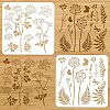 2Pcs 2 Styles PET Hollow Out Drawing Painting Stencils DIY-WH0416-0005-2