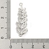 Rack Plating Brass Pave Clear Cubic Zirconia Leaf Links Connector Charms KK-P277-49P-3