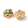 Brass Micro Pave Cubic Zirconia Beads KK-A284-19G-02-2