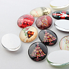 Festival Christmas Theme Xmas Ornaments Decorations Glass Oval Flatback Cabochons X-GGLA-A003-18x25-KK-3
