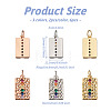  Jewelry 6Pcs 3 Colors Brass Micro Pave Colorful Cubic Zirconia Pendants KK-PJ0001-21-10