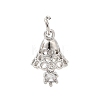 Christmas Brass Micro Pave Clear Cubic Zirconia Pendants KK-Z156-05P-1