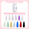 130Pcs 13 Colors Baking Paint Transparent Glass Pendants FIND-SC0023-46A-2