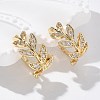 Brass Micro Pave Clear Cubic Zirconia Cuff Earrings X-EJEW-I249-11G-5