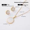 304 Stainless Steel Shell Stud Earrings & Pendant Necklaces Sets for Women RK2139-6-1