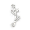 Brass Clear Cubic Zirconia Connector Charms KK-Z094-06P-02-1