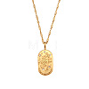 316L Surgical Stainless Steel Micro Pave Clear Cubic Zirconia Oval with Embossed Constellation Pendant Necklaces for Women Men WG0B2D7-09-1