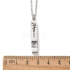 304 Stainless Steel Engraved Flower Cross Rectangle Pet Memorial Keepsake Urn Ashes Pendant Necklaces NJEW-P326-02P-5