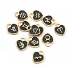 Light Gold Plated Alloy Enamel Pendants ENAM-R055-05B-2