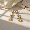 Alloy Enamel with Plastic Pearls Stud Earrings EJEW-Z172-05G-03-1