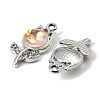 UV Plating Alloy Glass Pendants FIND-K032-08P-2