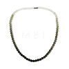 6MM Gradient Color Natural Myanmar Jade Round Beaded Necklaces NJEW-Q150-01-1