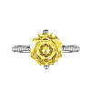 Adjustable Brass with Cubic Zirconia Cuff Rings FS-WGFA75B-02-1