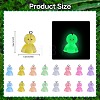 80Pcs 8 Colors Luminous Resin Pendants RESI-SZ0003-48-2