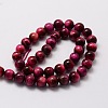 Natural Tiger Eye(Dyed & Heated) Round Beads Strands G-E329-6mm-40D-2