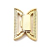 Brass Micro Pave Clear Cubic Zirconia Fold Over Clasps KK-G414-07G-2