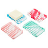 4Pcs 4 Colors Marble Pattern Silicone Soap Dishes AJEW-GA0005-74-1