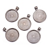 Flat Round Alloy Pendant Cabochon Settings LS-PALLOY-A15654-B-NF-4