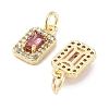 Brass Micro Pave Cubic Zirconia Charms KK-C051-11G-04-2