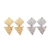 304 Stainless Steel Triangle with Rhombus Dangle Stud Earrings for Women EJEW-G328-16-1