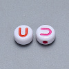 Craft Acrylic Horizontal Hole Letter Beads SACR-S201-11U-2