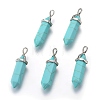 Synthetic Turquoise Double Terminated Pointed Pendants G-E364-A07-1