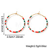 Bohemian Handmade Glass Seed Beads Hoop Earrings XQ3444-2-4