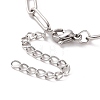 304 Stainless Steel Paperclip Chain Bracelet for Men Women BJEW-E031-03P-02-3